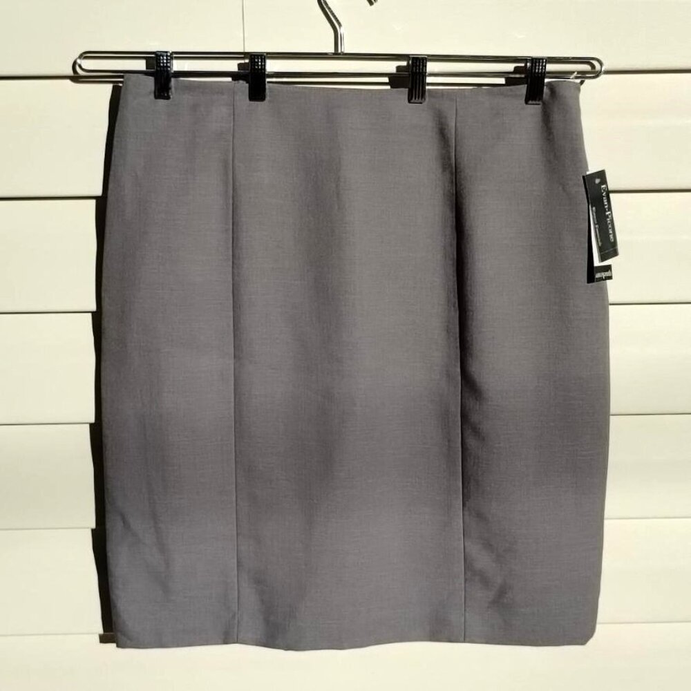 Evan Picone Woman Essentials Core Suiting Skirt Pearl Grey Kick Pleats